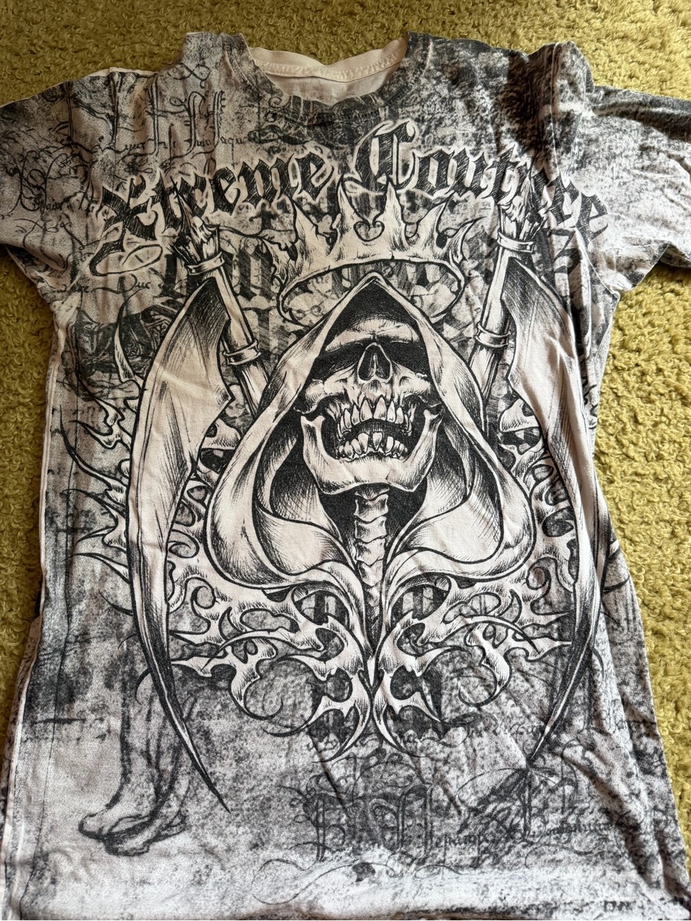 Men's Short Sleeve Graphic Tee - Black & White Skull Design